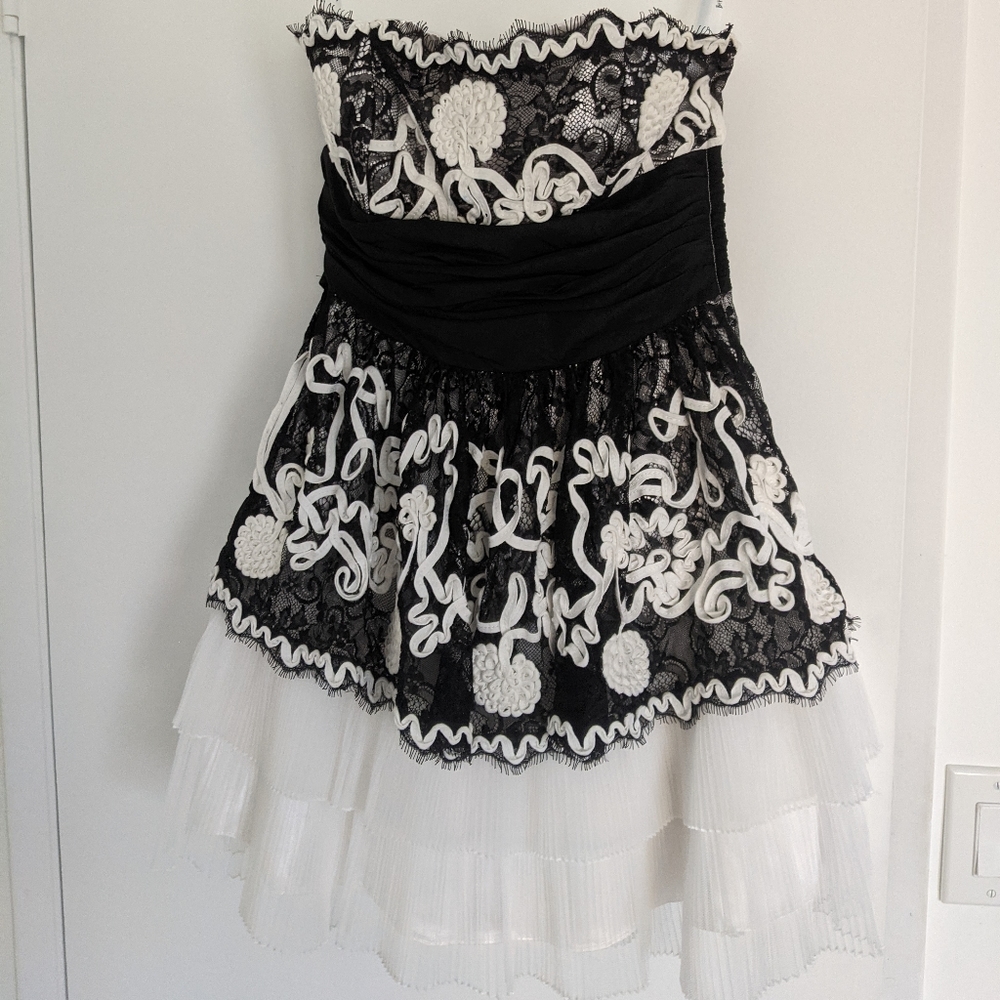 Betsy Johnson vintage strapless lace dress size 8